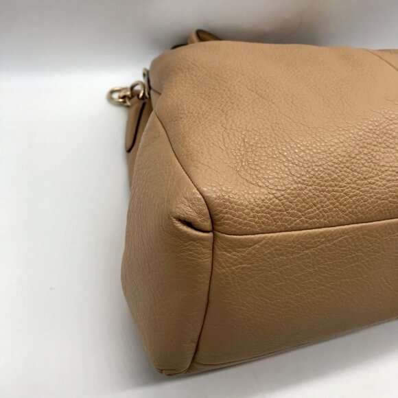 Coach Taupe Pebbled Leather Edie Shoulder Bag - Picture 7 of 11